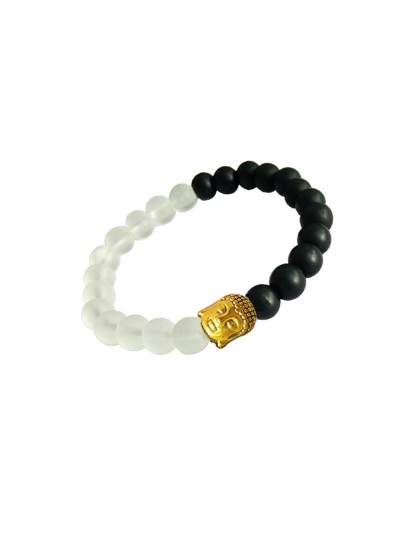 Buddha Face Black Onyx Crystal beads Bracelet